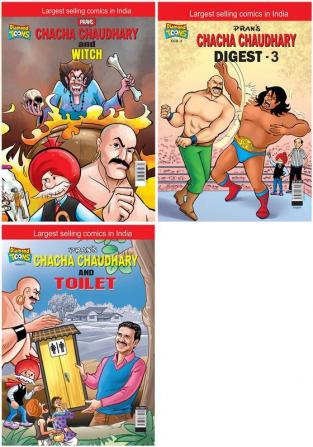 Chacha Chaudhary and Witch+Chacha Chaudhary Digest-3+Chacha Choudhary & Toilet