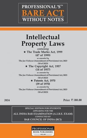 Intellectual Property Laws including Trademarks Act Copyright Act and Patents Act