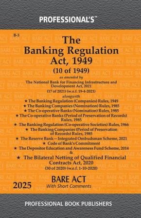 Banking Regulation Act 1949 as amended by  National Bank for Financing Infrastructure and Development Act 2021 alongwith Rules