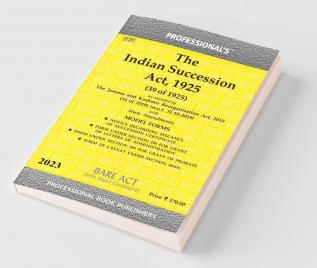 Indian Succession Act 1925 as amended by Jammu and Kashmir Reorganisation Act 2019