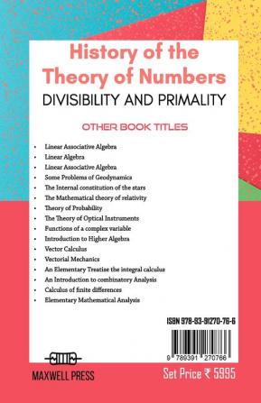 History of the Theory of Numbers Divisibility and Primality (Volume 2