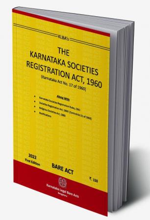 The Karnataka Societies Registration Act 1960.(As Amended By Act No-01 of 2017)