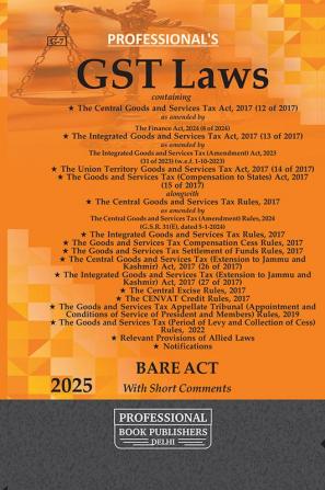 GST Laws Containing Central Goods and Services Tax Act 2017