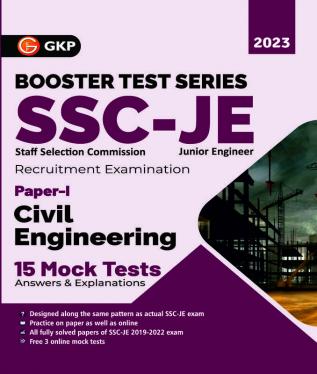 SSC 2023 Booster Test Series - JE Paper I - Civil Engineering - 15 Mock Tests (Answers) (includes 2019-2022 papers)