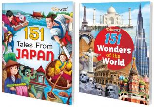 151 Tales from Japan and 151 Wonders of the World I Pack of 2 Books I Illustrated Stories For Children By Gowoo