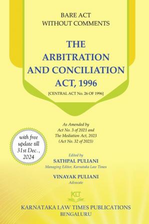 The Arbitration And Conciliation Act,1996 - Bare Acts Without Comments