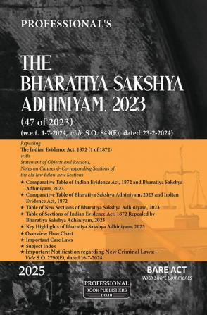 The Bharatiya Sakshya Adhiniyam 2023 (47 of 2023) RepealingThe Indian Evidence Act 1872 (1 of 1872)