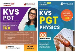 Combo 2 Set Books for KVS PGT Physics Exam (English Edition) - According to the New Exam Pattern - 8 Mock Tests (Paper I) + 8 Mock Tests (Paper II) + 3 Previous Year Papers