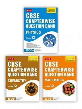 MTG CBSE Class 12 Chapterwise Question Bank Physics Chemistry & Mathematics For 2025 Board Exam (Set of 3 Books) | As Per Latest CBSE Syllabus & Rationalised NCERT Pattern