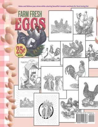 Chickens Roosters and Hens coloring book for adults: Relaxation