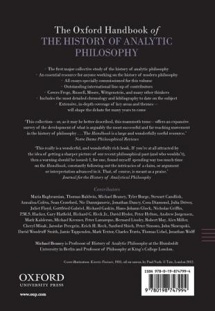 The Oxford Handbook of The History of Analytic Philosophy