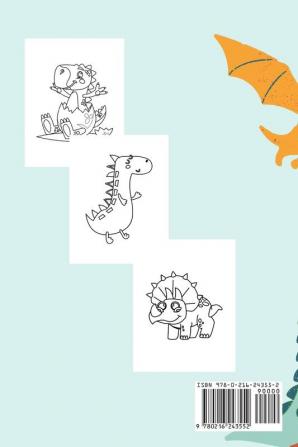 Dinos! Libro para colorear: Gran regalo para niños y niñas - Libro de actividades - Formato óptimo 6 x 9