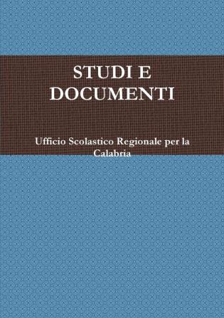 STUDI E DOCUMENTI