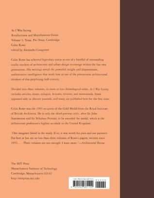 As I Was Saying – Texas Pre–Texas Cambridge Essays V 1 Texas Pre–Texas Cambridge: Volume 1 (The MIT Press)