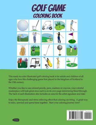 Golf Game Coloring Book