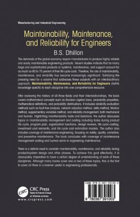 Maintainability Maintenance and Reliability for Engineers