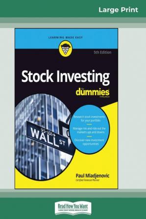 Stock Investing For Dummies 5th Edition (16pt Large Print Edition)