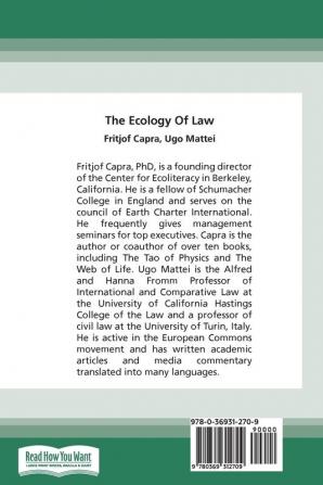 The Ecology of Law: Toward a Legal System in Tune with Nature and Community (16pt Large Print Edition)