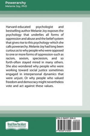 Powerarchy: Understanding the Psychology of Oppression for Social Transformation [Standard Large Print 16 Pt Edition]