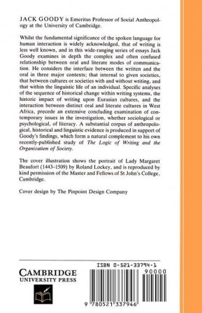 The Interface between the Written and the Oral (Studies in Literacy the Family Culture and the State)