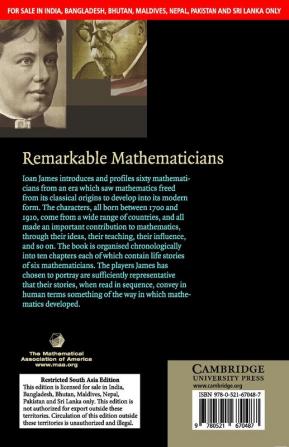 REMARKABLE MATHEMATICIAN (SOUTH ASIAN EDITION)