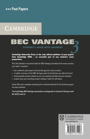 Cambridge BEC Vantage 3 with Answers