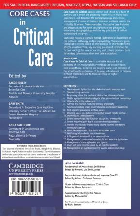 CORE CASES IN CRITICAL CARE (SOUTH ASIA EDITION)