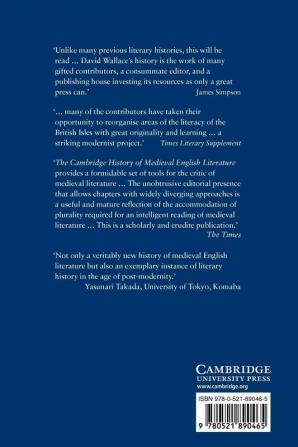 The Cambridge History of Medieval English Literature