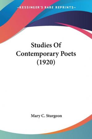 Studies Of Contemporary Poets