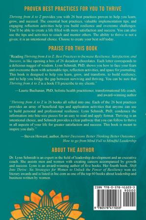 Thriving from A to Z: Best Practices to Increase Resilience Satisfaction and Success