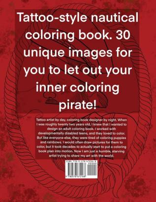 Tattoo-Style nautical coloring book