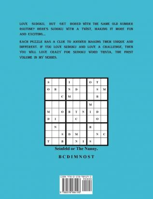 Crazy For Sudoku Word Trivia Volume One