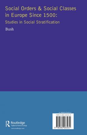 Social Orders and Social Classes in Europe Since 1500