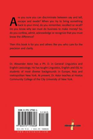 Common Vocabulary Errors in English and How to Prevent Them: Teach Yourself Series Synonyms and Pseudo Synonyms in English Issue One