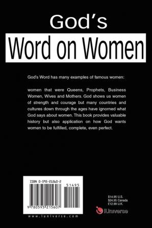 God's Word on Women: from Queen Esther to Lydia the seller of purple from history to psychology