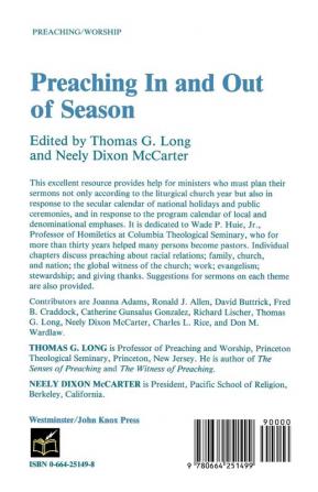 Preaching In and Out of Season