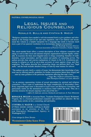 Legal Issues and Religious Counseling