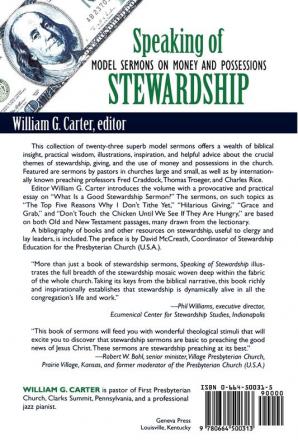 Speaking of Stewardship: Model Sermons on Money and Possessions