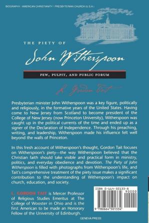 The Piety of John Witherspoon: Pew Pulpit and Public Forum