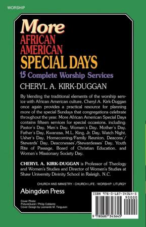 More African American Special Days: 15 Complete Worship Services