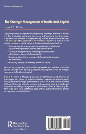 Strategic Management of Intellectual Capital