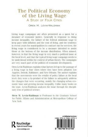 Political Economy of the Living Wage: A Study of Four Cities