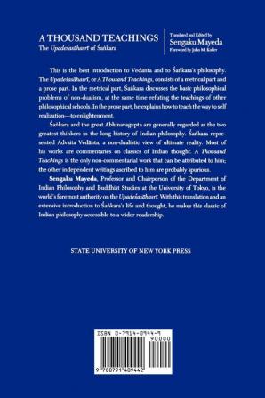 A Thousand Teachings: The Upadeśasāhasrī of Śaṅkara