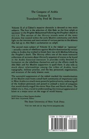 History of al-Tabari Vol. 10 The: The Conquest of Arabia: The Riddah Wars A.D. 632-633/A.H. 11 (SUNY series in Near Eastern Studies)