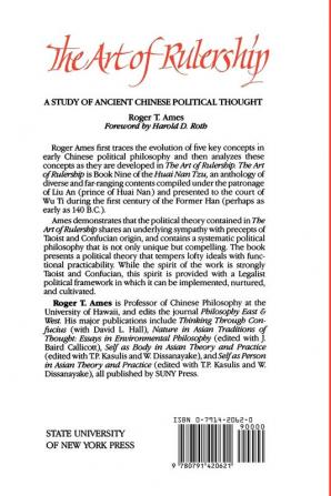 The Art of Rulership: A Study of Ancient Chinese Political Thought