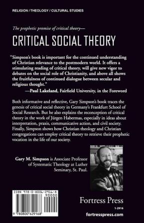 Critical Social Theory: Prophetic Reason Civil Society and Christian Imagination (Guides to Theological Inquiry)