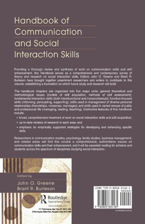 Handbook of Communication and Social Interaction Skills