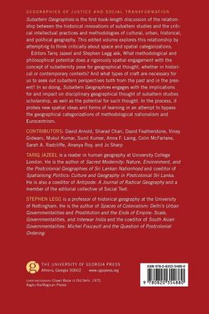 Subaltern Geographies: 42 (Geographies of Justice and Social Transformation)