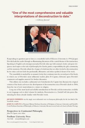 Deconstruction in a Nutshell: A Conversation with Jacques Derrida With a New Introduction (Perspectives in Continental Philosophy)