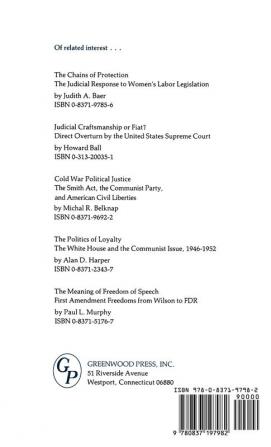 Stability Security and Continuity: Mr. Justice Burton and Decision-Making in the Supreme Court 1945-1958 (Contributions in Legal Studies)